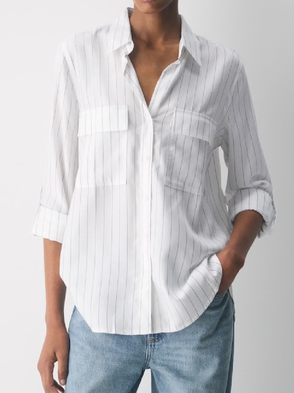 Babaton Utility Shirt - Aritzia - Essential colours striped - size small